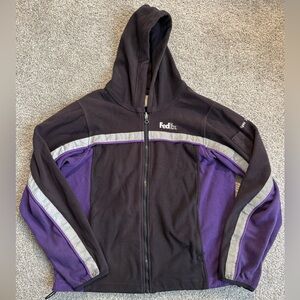 FedEx Black and Purple Zip-Up Hoodie